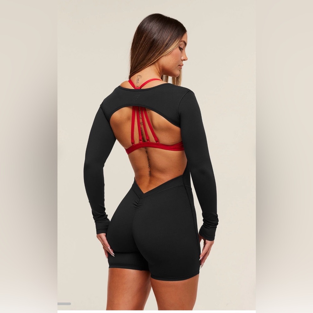 Gymshark Black Backless Long Sleeve Unitard - Picture 1 of 10